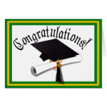 Graduation School Colours Gold & Green Card