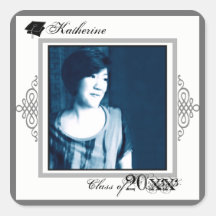 Graduation Square Sticker Add Photo 1