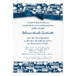Graduation Text Pattern with Bow invitations
