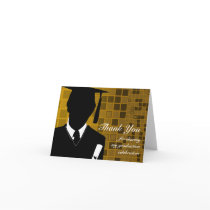 Graduation Thank You Card Mosaic Gold