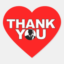 Graduation Thank You Heart Sticker Gown 1
