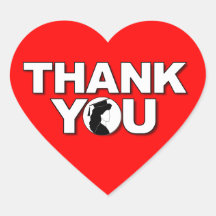 Graduation Thank You Heart Sticker Gown 2