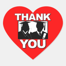 Graduation Thank You Heart Sticker Gown 4