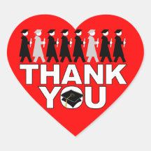 Graduation Thank You Heart Sticker Processional