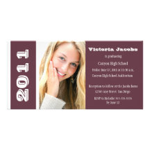 Graduation Year Invitation-burgundy Picture Card