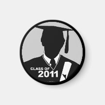 Graduations Class of 2011 Magnet Cap Gown Grey