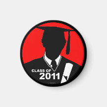 Graduations Class of 2011 Magnet Cap Gown Red