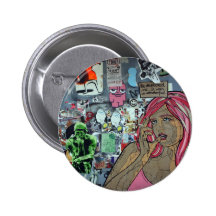 Graffiti, Berlin, Germany Pinback Buttons
