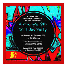 Graffiti Birthday Invitation