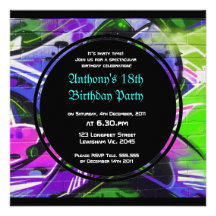 Graffiti Birthday Invitation
