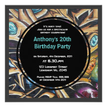 Graffiti Birthday Invitation