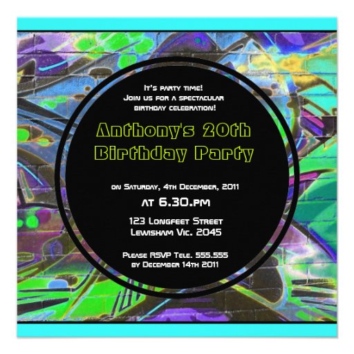 Graffiti Birthday Invitation