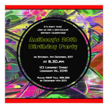 Graffiti Birthday Invitation