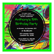 Graffiti Birthday Invitation