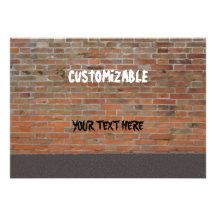 Graffiti Brick Wall Customizable Personalized Invitations