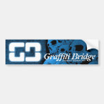 Graffiti Bridge Bumper Sticker Blue Skulls