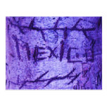 Graffiti découpé bleu pourpre d'arbre du "Mexique" Carte Postale