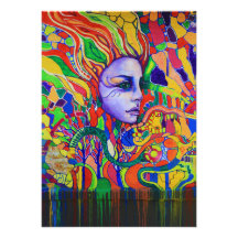 Graffiti du visage de la femme colorée dans Vinnit Faire-parts