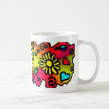 Graffiti hippie mug à café