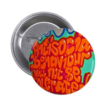Graffiti in a subway Button Badge