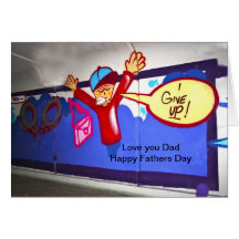 Graffiti in a subway Humourous Fathers Day Card
