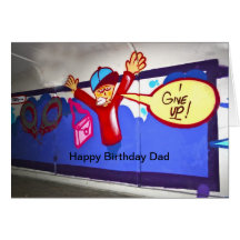 Graffiti in a subway Humourous Fathers Day Card