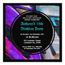 Graffiti Letters Birthday Invitation