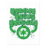 Graffiti Reduce Reuse Recycle Postcard