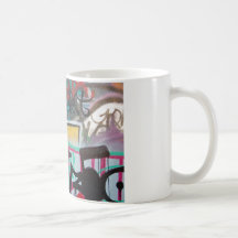 graffiti smudge background coffee mugs