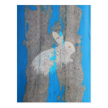 Graffiti urbain de lapin cartes postales
