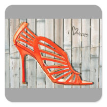 Grafitti Orange Cage Stilettos