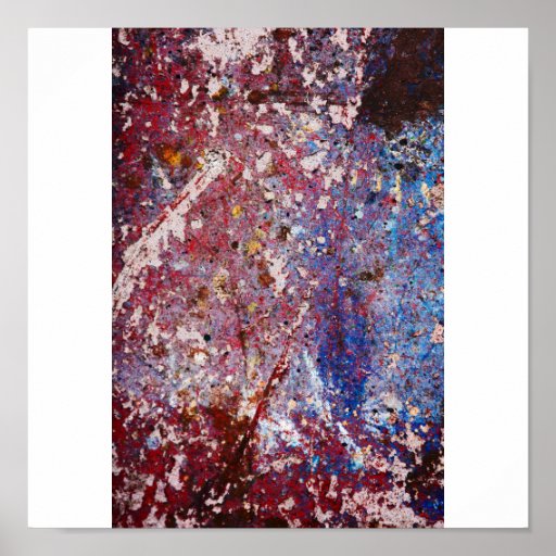 Grafitti Photography - Urban Rust White and Blue Print