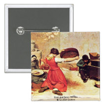 Grain And Seven Women By Courbet Gustave Pinback Button