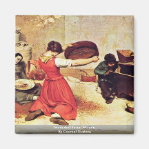 Grain And Seven Women By Courbet Gustave Magnet
