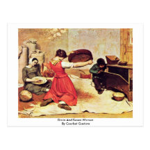 Grain And Seven Women By Courbet Gustave Postcard