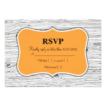 Grain en bois RSVP orange Invitations