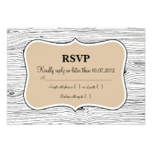 Grain en bois Tan RSVP Faire-parts