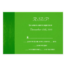 Grain en bois vert/vert épousant la carte de RSVP Faire-parts