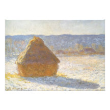 Grainstack in Morning, Snow Effect by Claude Monet Invites
