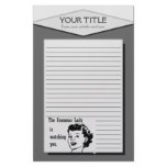 Grammar Lady is Watching You Lined Stationery