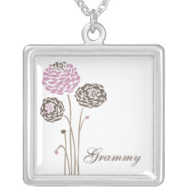 Grammy Necklace Stylish Dahlia Flowers
