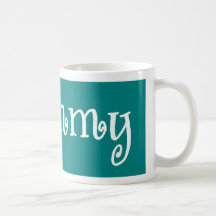 Grammy Teal And White Mugs