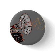 Gramophone Pinback Buttons