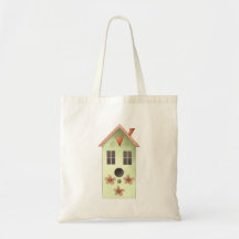 Gram's Garden · Green Birdhouse Tote Bag