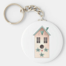 Gram's Garden · Pink Birdhouse Keychain
