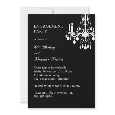 Grand Ballroom Engagement Party Invitation (black) by prettyfancyinvites