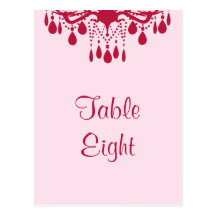 Grand Ballroom Table Number (red) Post Cards