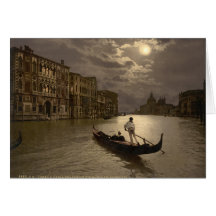 Grand Canal by Moonlight II, Venice, Italy Greeting Card