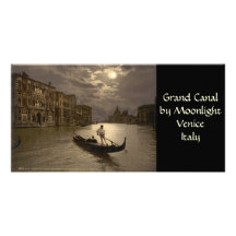Grand Canal by Moonlight II, Venice, Italy Personalized Photo Card
