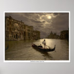 Grand Canal by moonlight, Venice, Italy Print